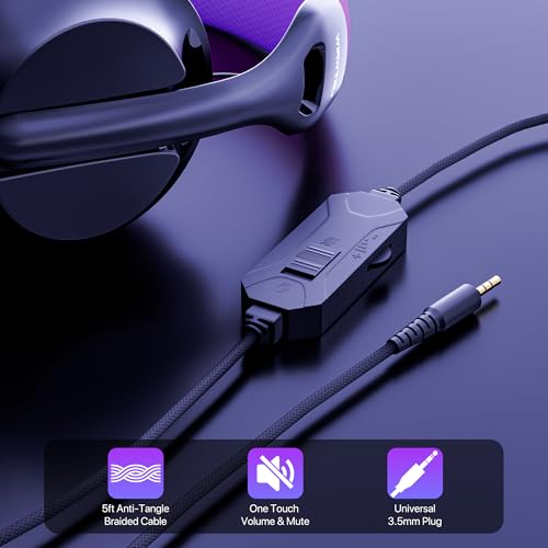Image of WIRWTRU Wired Gaming Headset for PS5, Xbox, Xbox Series X|S, PC, PS4 | 198g Lightweight Design, Noise Cancelling Microphone, Soft Earmuffs, 3.5mm Jack for Gaming & Work