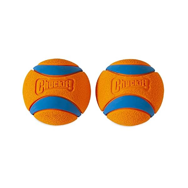 Chuckit Ultra Ball Dog Toy, Medium (2.5 Inch Diameter) Pack of 2, for breeds 20-60 lbs