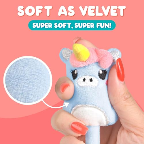 Image of BUNMO Plush Cute Pens 3-Pack - Squishy Animal Pens w /Scented Glitter Ink Refills - Cat, Cow, Unicorn - Fun Writing, Doodling & Journaling for Kids & Teens