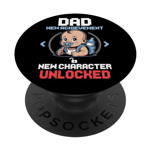 Level Dad Unlocked Pregnancy Announcement Gamer Father To Be PopSockets Klebender PopGrip
