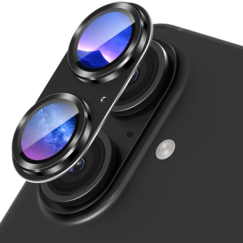 Protecteur d'objectif iPhone 16 anti-rayures cache métal givré noir