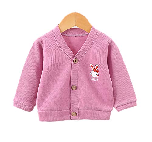 Baby Boys Girls Button-Down Cardigan Toddler Cotton Knit Sweater 1-6T Kids Pink Outfits 2-3T Orchid Pink
