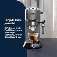 De'Longhi Dedica Style - Perfetto Kompakte Siebträgermaschine Espressomaschine mit Tasten, manuellem Milchaufschäumer für Espresso und Cappuccino, ESE Pad geeignet, 15cm breit, Titan (EC685.TB) – Ansicht 7
