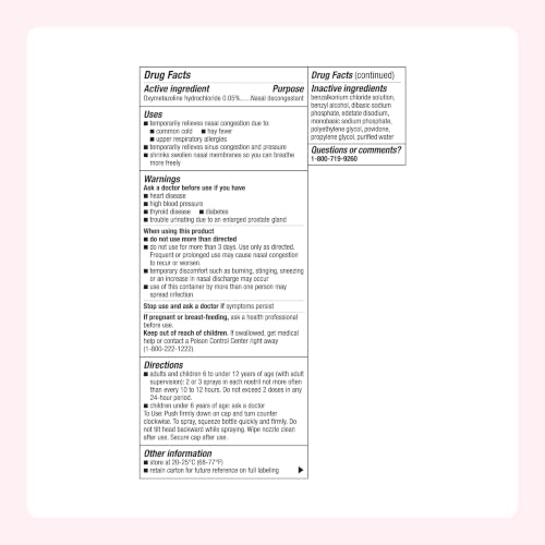Amazon Basics Maximum Strength 12 Hour Nasal Spray, Oxymetazoline HCl Solution, Congestion Relief, Cold and Allergy Medicine, Decongestant, 1 fl oz (Pack of 1) (Previously Amazon Basic Care) - image 6