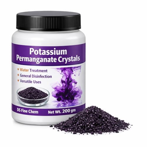 Image of Potassium Permanganate 200g | Multipurpose Water Treatment Crystalline Powder | Pond Cleaner, Aquarium & Poultry Disinfectant | Laal Dawai
