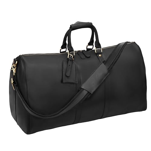 Leathario Echtleder Weekender Reisetasche Handgepäck Sporttasche Retro Damen/Herren