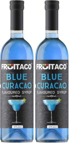 Image of Fruitaco Blue Curacao Syrup | Mixer for Mocktails, Cocktails, Drinks, Juices, Beverages | Non Alcoholic Mix (Pack of 2-375 Ml, 375, millilitre)