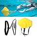 SPYMINNPOO Swimming Belt, Aquatic Swimming Belt Leash Drag Parachute with Mesh Pocket for Children
