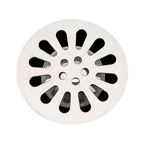 JZTRADING Attrape Cheveux Douche Rond en Acier Inoxydable Couvercle De Drain De Sol Déodorant Salle De Bains Balcon Couverture De Cuisine 8.3cm Cover