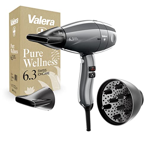 Valera, Swiss Ioncare 6.3, Asciugacapelli Professionale, Phon Leggero e Silenzioso con Ionizzatore, 3 Livelli di Temperatura, Funzione Aria Tiepida, Cavo Anti-Attorcigliamento, 2000 W, Swiss Made