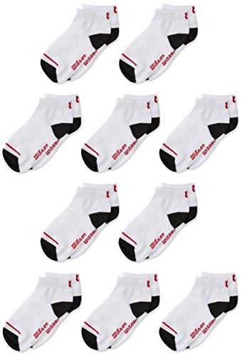 La mejor comparación de Calcetines cortos para Niño los 10 mejores. 45 Wilson 10 Piezas Tin para Niños, color Blanco/Negro, Talla MD (19-22 CM), 8813