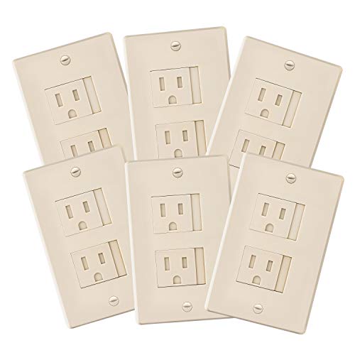 Self-closing Outlet Covers (Decora (2 Screw), Beige) by Safety Innovations