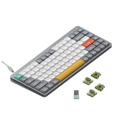 Image of nuphy Air75 V2 Portable 75% Mechanical Keyboard,Wireless Keyboard,Supports Bluetooth /2.4G /USB-C RGB Gaming Keyboards,Compatible with Windows /Mac OS /Linux Systems Grey-Gateron Moss Switch