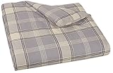 AmazonBasics Yarn-Dyed Lightweight Flannel Duvet Cover - Full/Queen, Grey Plaid