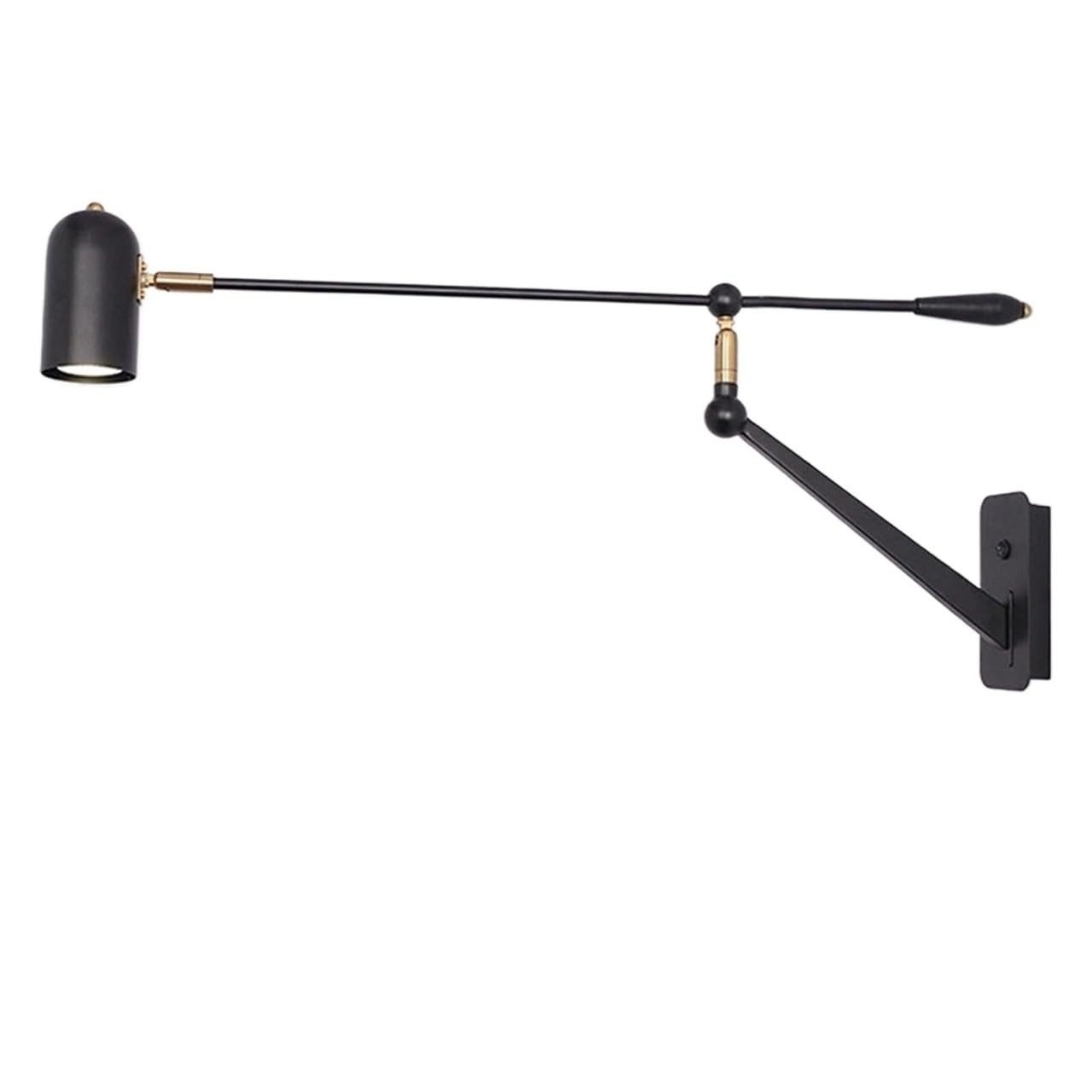 LYOUAE Nordic Swing Arm Wall Light Minimalist Gold Wrought Iron Wall Sconce