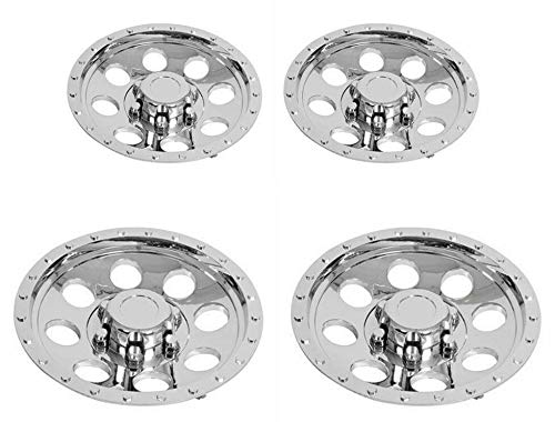 Two 12" and Two 8" ABS CHROME PLATED WHEEL COVER, HUB CAPS L8