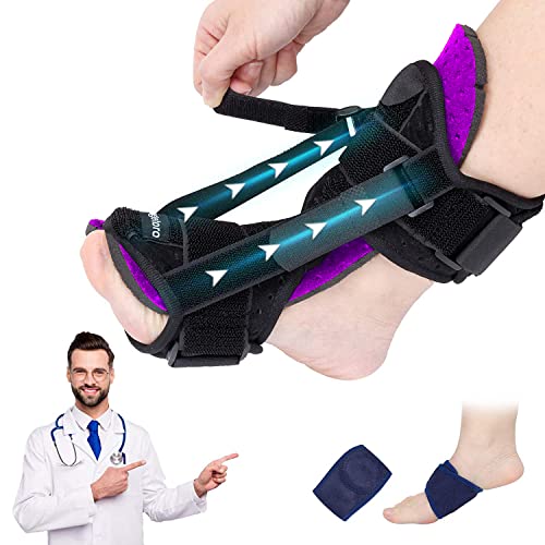 Upgraded Plantar Fasciitis Splint Night, Dorsal Night Splint Plantar Fasciitis Support, Foot Brace Plantar Facilities Night Splint, Achilles tendoniti Night Splint (One Size, Pink)
