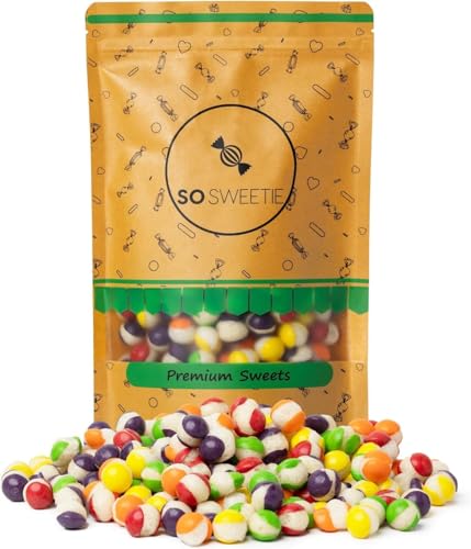 SoSweetie Freeze Dried Sweets Fruity Candy Vegan freeze dried Bag-Perfect for Parties Gifts and Every Occasion(Large 200g Resealable bag) Vegan and Halal Sweets