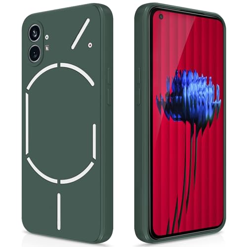 GiiYoon Hülle Kompatibel mit Nothing Phone 1 Hochwertiges Liquid Silicone Case Rundumschutz Handyhülle Kratzfestes Weiches Mikrofaserfutter- grün