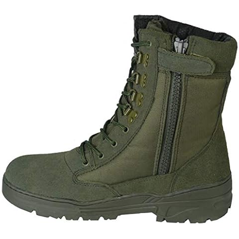 Savage Island Green Suede Side Zip Combat Boots, 10 UK Cover
