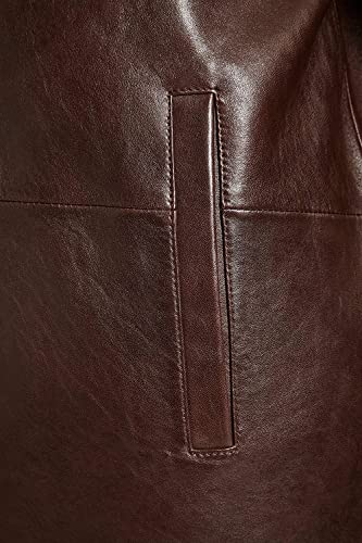 Image of Men's Four-Button Lambskin Leather Car Coat