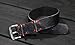 Black Leather Watch Strap - Handmade Single Pass - Distressed Band - Red Thread - for Any Watch Gift for Man Customized Gift
