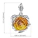 HolidayGiftShops Amber Jewelry for Women - GIA Certified Sterling Silver and Baltic Amber Pendant Necklace Rose, Includes 925 Sterling Silver Chain - made in Poland