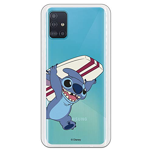 Funda para Samsung Galaxy A51 Oficial de Lilo & Stitch Stitch Transparente para Proteger tu móvil. Carcasa para Samsung de Silicona Flexible con...