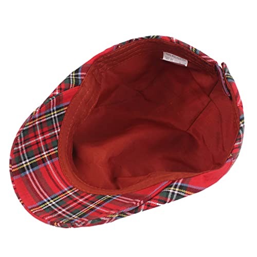Image of Cotton Newsboy Cap,Breathable Ivy Gatsby Cabbie Beret Hat for Men's Women Driving Hunting Golf
