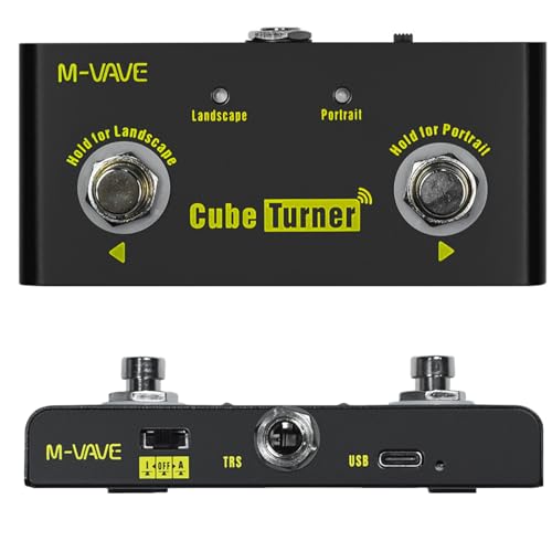 MIDI Sem Fio Inteligente Cube Turner - Controle de Página, Software e LOOPER via Bluetooth, Bateria 48h, Compatível com Android/iOS/PC/Mac, Pedaleira Profissional para Músicos Pedal