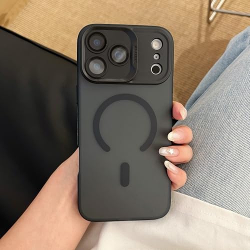 Coque rigide iPhone 14 Pro noir mat silicone haut de gamme aimant