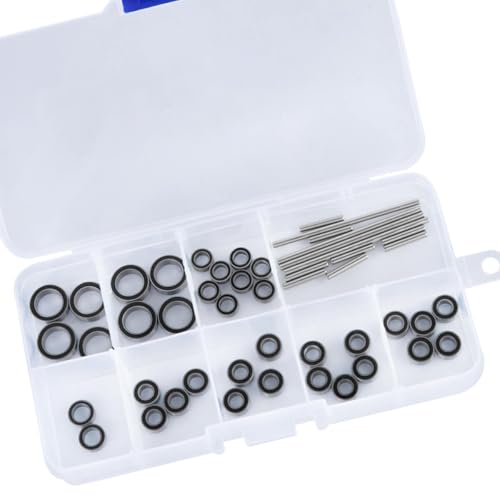 hopsupRC Upgrade Parts for 1/16 Slash/Rally/E-Revo/Summit/Grave Digger/Ford Mustang 4X4 4WD,RC Bearings Kit Hops Up.Black.