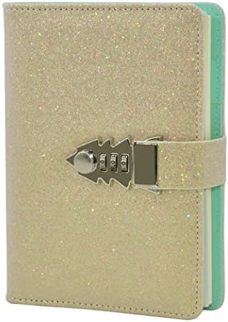 NectaRoy Lock Journal Lockable Refillable Diary, PU Leather Cover Writing Notebook Planner Organizer with Combination Lock, Travel Journal with Lock, Notepad with Pen Holder, Size 185x135mm