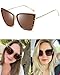 Joopin Oversized Cateye Sunglasses Fashion Cat Eye Ladies Sun Glasses UV400 Protection Trendy Big Shades for Women Metal Sunnies (Leopard Brown)