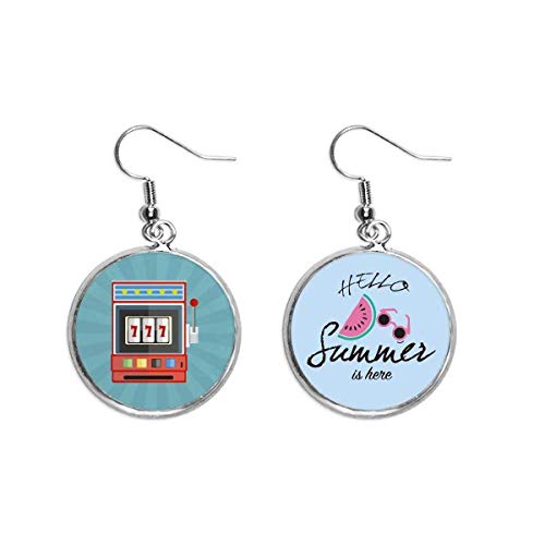Pendientes de sandía con patrón de ilustración para lóbulo y joyería veraniega