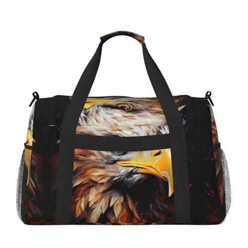 Eagle Foldable Travel Duffel Bag Tote Carry On Luggage Bag For Weekend Getaways, For Spontaneous Trips2