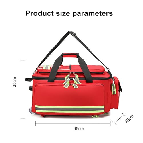 Bolsa de equipo médico, tela Oxford impermeable, diseño de tira reflectante, compartimento expandible para archivos, ideal para actividades al aire libre, camping, senderismo