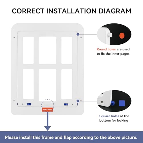NAMSAN Cat Screen Door, Flap Opening 8.3 x 10.3 inches, Doggie Door for Screen Door, Window Cat Door Magnetic Self-Closing, Cat Door for Sliding Door, Lockable, White