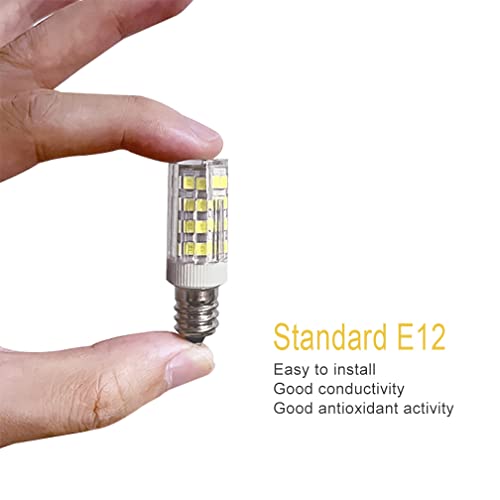 Honle E12 Led Light Bulbs 3W Equivalent 30W Halogen Bulb Daylight White 6000K T3 T4 Edison Screw Candle Base Mini Non-Dimmable 110V 120V For Ceiling Fan, Chandelier, Indoor Lighting Pack Of 4 #TOP2