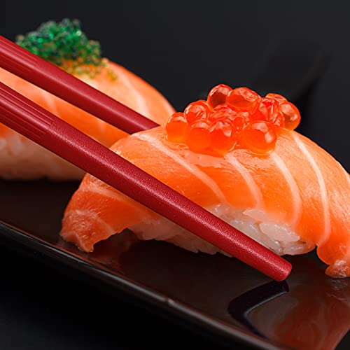 Hiware 10 Pairs Reusable Chopsticks Dishwasher Safe, Non-Slip Chop Sticks Set Japanese Style, 9.5 Inch #TOP6