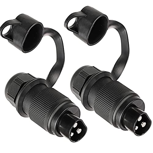 DARKGUARD 2 piezas Enchufe 3pines Tractor 12v 24v,DIN 9680,Impermeable,Enchufe Remolque 3 Pines Macho,Enchufe 3pines per Agrícola,Enchufe 3pines 12v per Agrícola Remolque Camión Caravana (Enchufe K2)