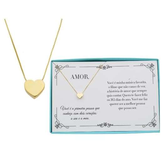 Presente Amor Exclusivo Colar Folheado Ouro18k Esposa Namorada Gargantilha Feminina