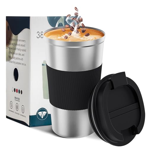 Image of Insulated Travel Coffee Mug, Stainless Steel Coffee Cup with Leakproof Lid | Double-wall insulation keeps drinks hot or cold for hours, with a leakproof lid and portable stainless steel design