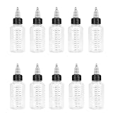 YIBOOOM 目盛り付きドロッパーボトル 10個セット60ml ツイストキャップ 透明度高 液体容器 滴瓶 い プラスチックボトルド 小分けボトル 希釈 実験 DIY 手芸 アート 多用途
