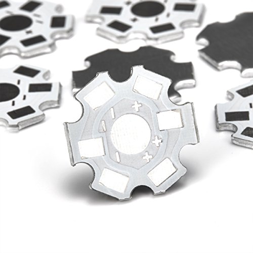 CHANZON 25pcs 1W 3W 5W LED Heat Sink (2 pin White) Aluminum Base Plate Panel PCB Circuit Board Substrate 20mm Star DIY Heat Sink Cooling for COB High Power LED Chips Lamp Beads 1/3/5 Watt