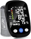 Upper Arm Blood Pressure Monitor Automatic Machine with Large LCD Display | One-button use with backlit screen, Dual users 2*99 reading memory, Adjustable 22-42cm big cuff, Ideal for home use