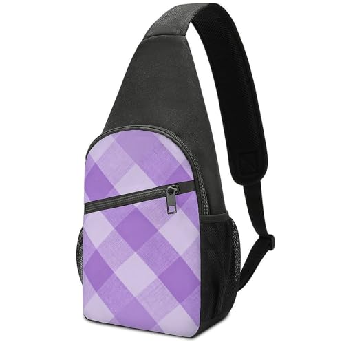 Sac de poitrine en tissu Oxford résistant et finitions lilas de qualité