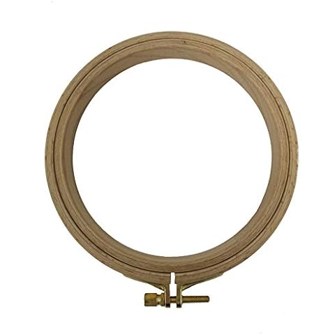 Nurge Premium Quality 16 mm Wood Embroidery Hoop, Cross Stitch Hoop with Gold Plated Adjustable Brass Screw (No:4) (130mm = 5.11" ~ Approx 5" (0.6" Thickness)) Cover