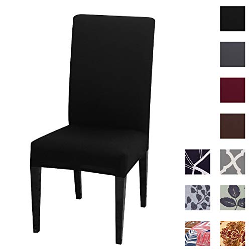 Kivors Funda de silla decorativa para comedor, universal, extensible, duradera, para hotel, restaurante, boda, fiesta, poliéster, Negro
, 4PCS