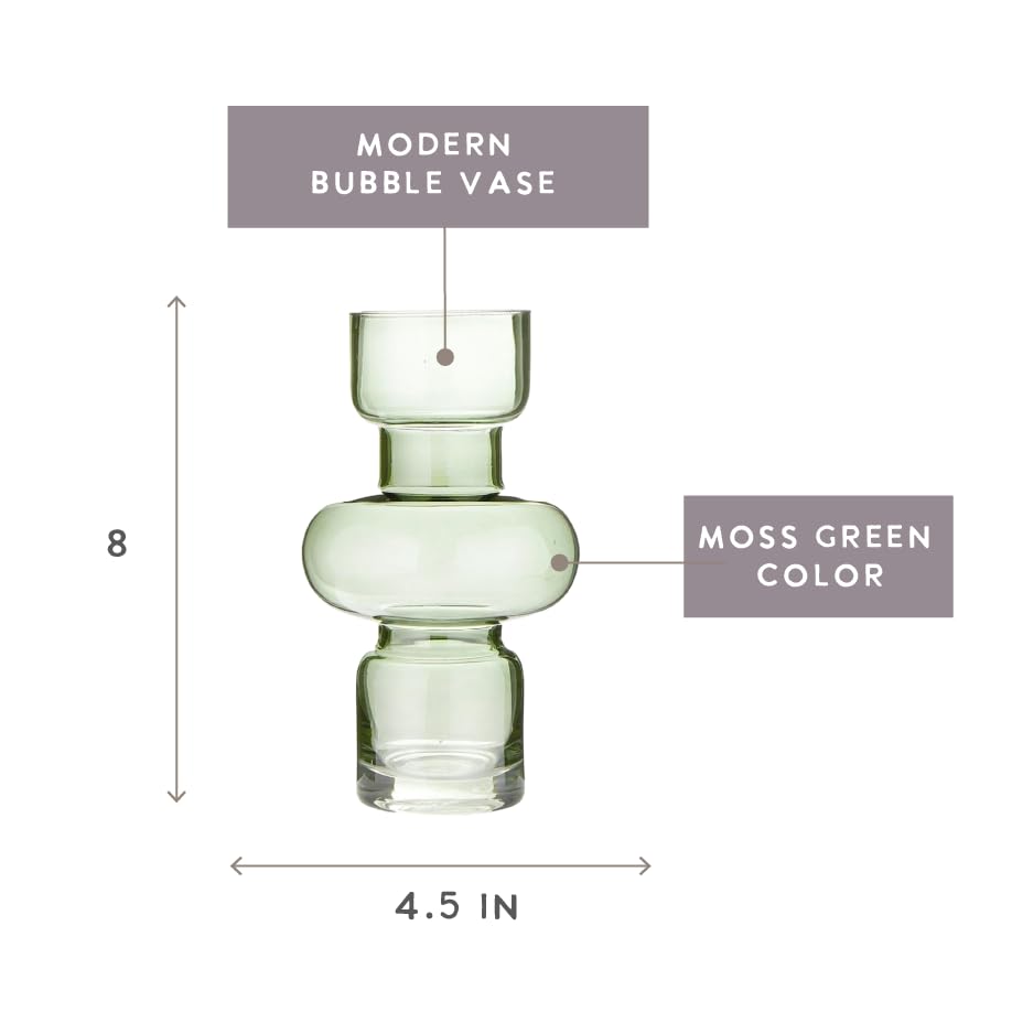 Vase à bulles en verre vert pour décorer une table basse de salon - 5
